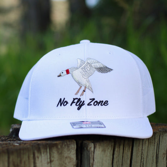No Fly zone waterfowl snow goose trucker hat