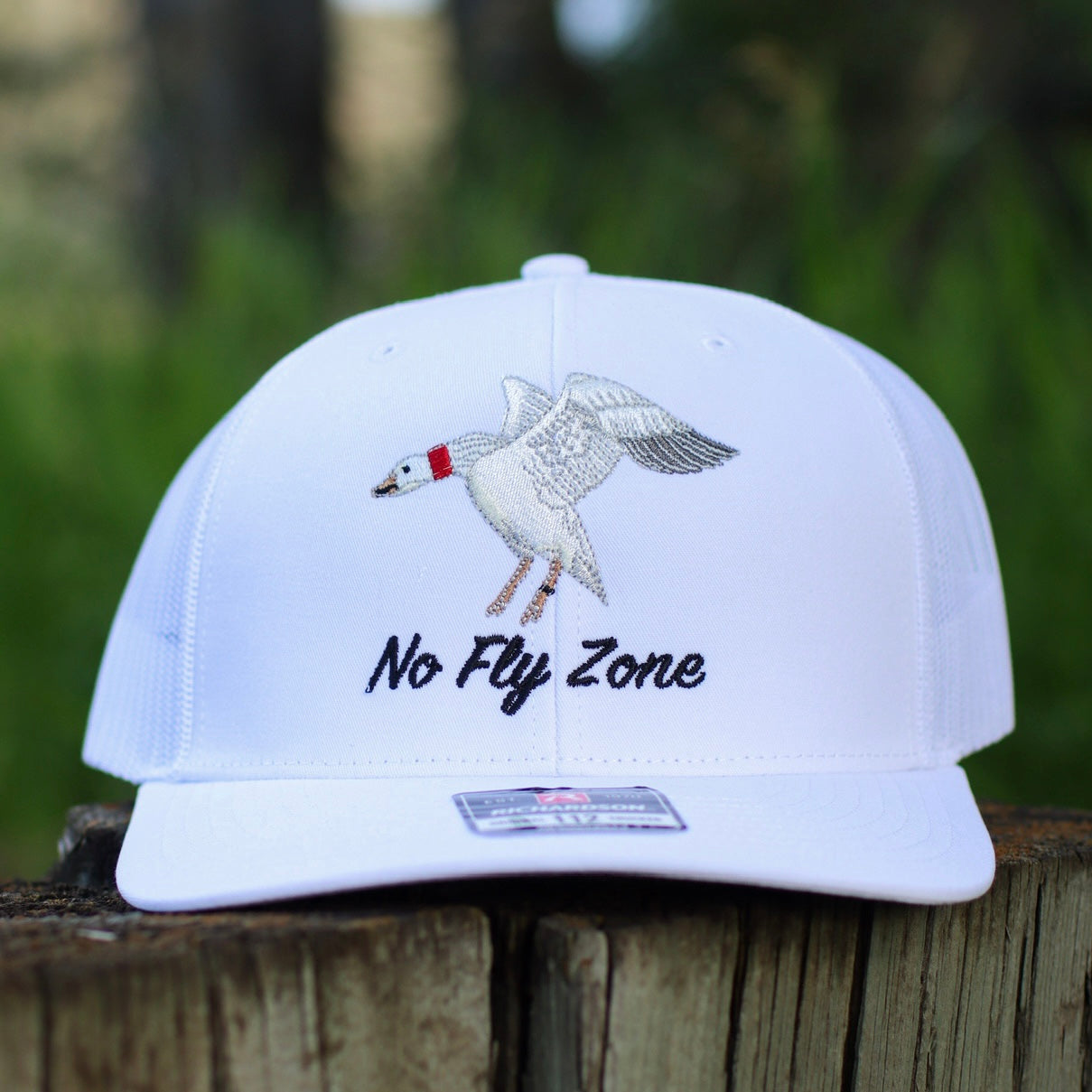 no fly zone banded snow goose hat