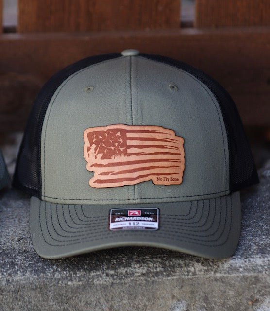 Cowhide Leather American Flag Hat - The No Fly Zone